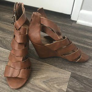 Brown Wedged Sandals